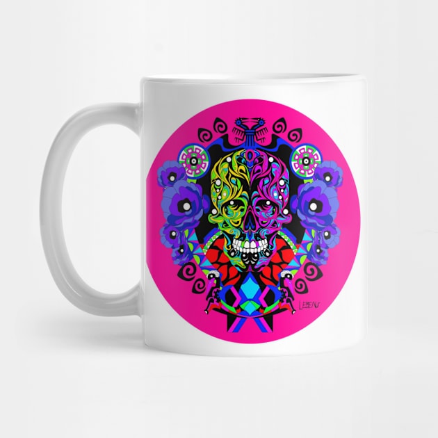 floral dawn ecopop tree of life catrina skull monster art by jorge_lebeau